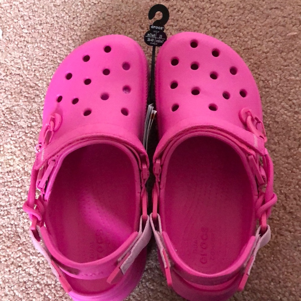 Limited edition hot pink Post Malone crocs